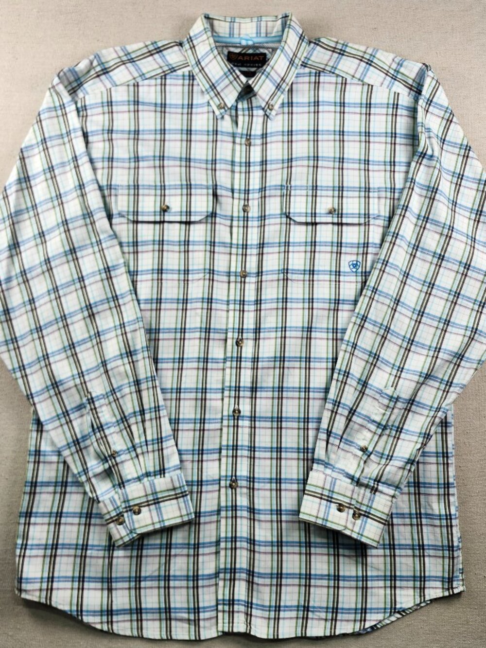 Ariat Pro Series Men’s XL Plaid Western Shirt Long Sleeve Button Down